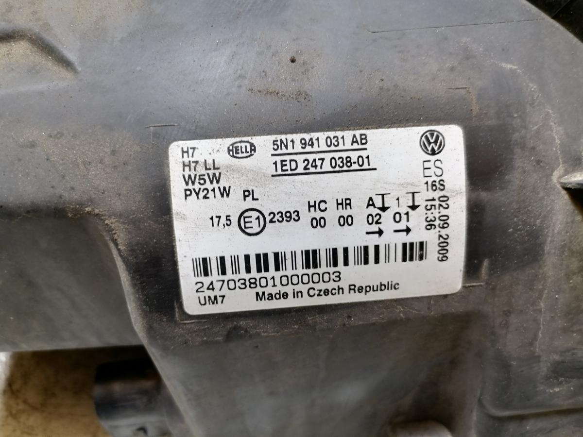 VW Tiguan 1 5N original Scheinwerfer vorn links Halogen Bj.2009